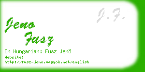 jeno fusz business card